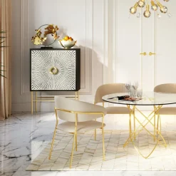 KARE Armlehnstuhl Belle Velvet Creme (2/Set)