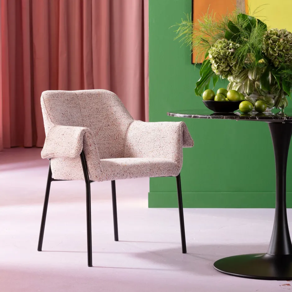 KARE Armlehnstuhl Bess Beige Flitter