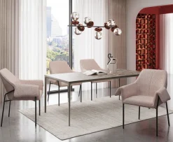 KARE Armlehnstuhl Bess Beige Flitter