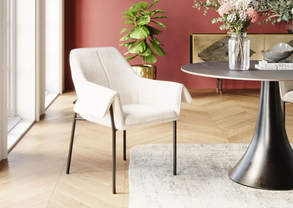 KARE Armlehnstuhl Bess Creme