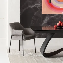 KARE Armlehnstuhl Bess Grau