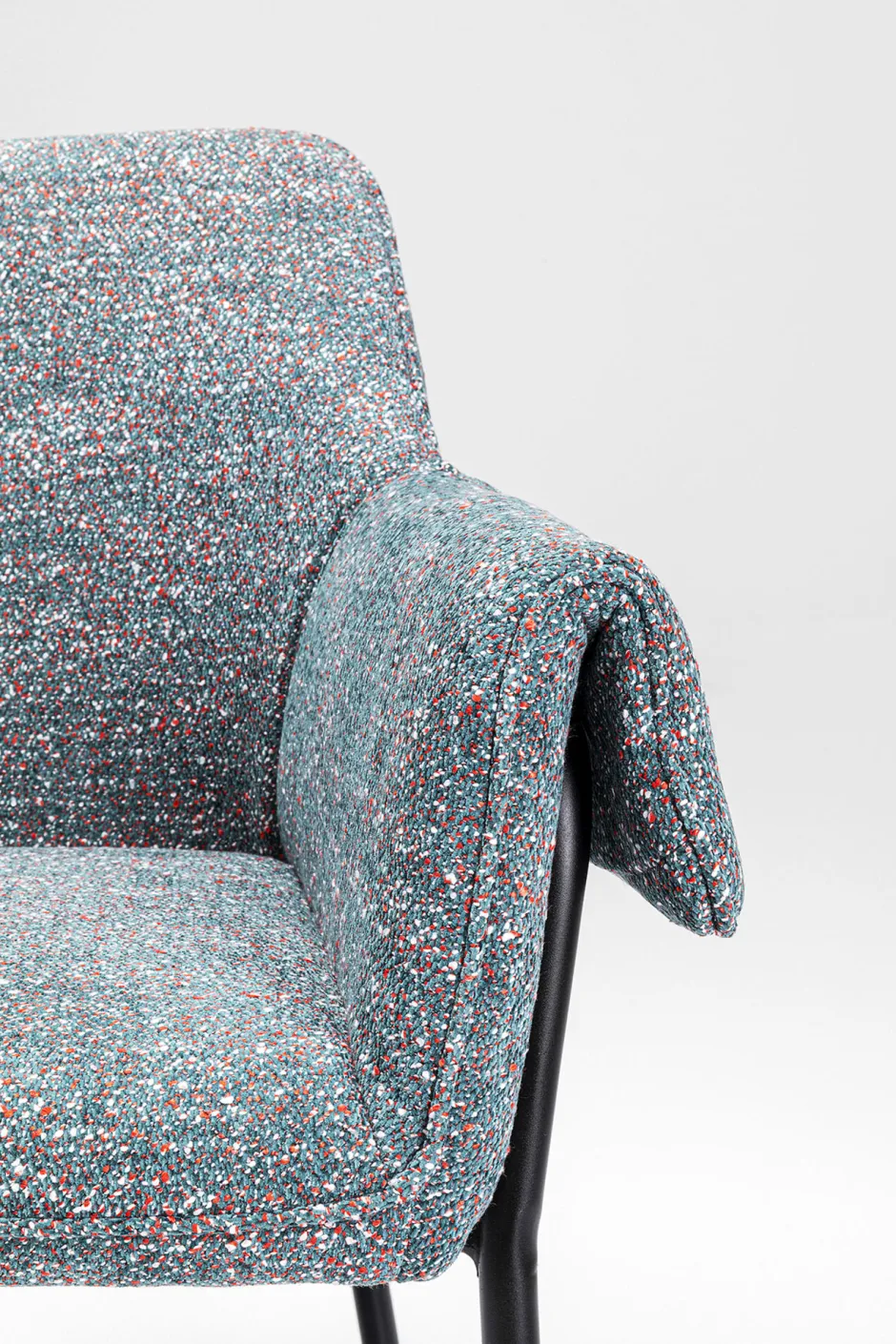KARE Armlehnstuhl Bess Grau Flitter