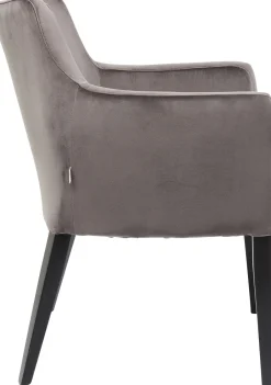 KARE Armlehnstuhl Black Mode Velvet Grau