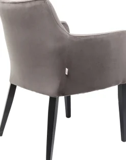 KARE Armlehnstuhl Black Mode Velvet Grau