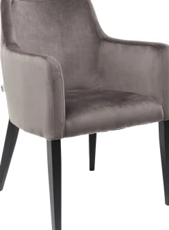 KARE Armlehnstuhl Black Mode Velvet Grau