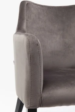 KARE Armlehnstuhl Black Mode Velvet Grau