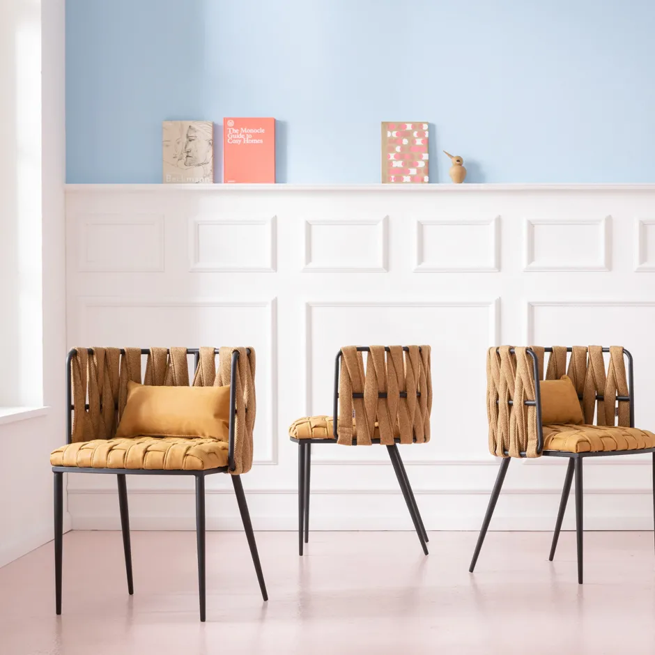 KARE Armlehnstuhl Cheerio Gelb inkl. Kissen