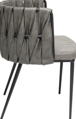 KARE Armlehnstuhl Cheerio Grau inkl. Kissen