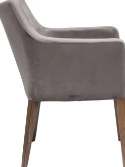KARE Armlehnstuhl Mode Velvet Grau