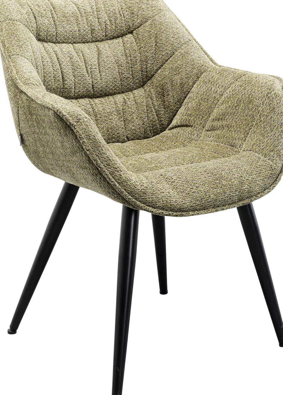 KARE Armlehnstuhl Thelma Melange Grün