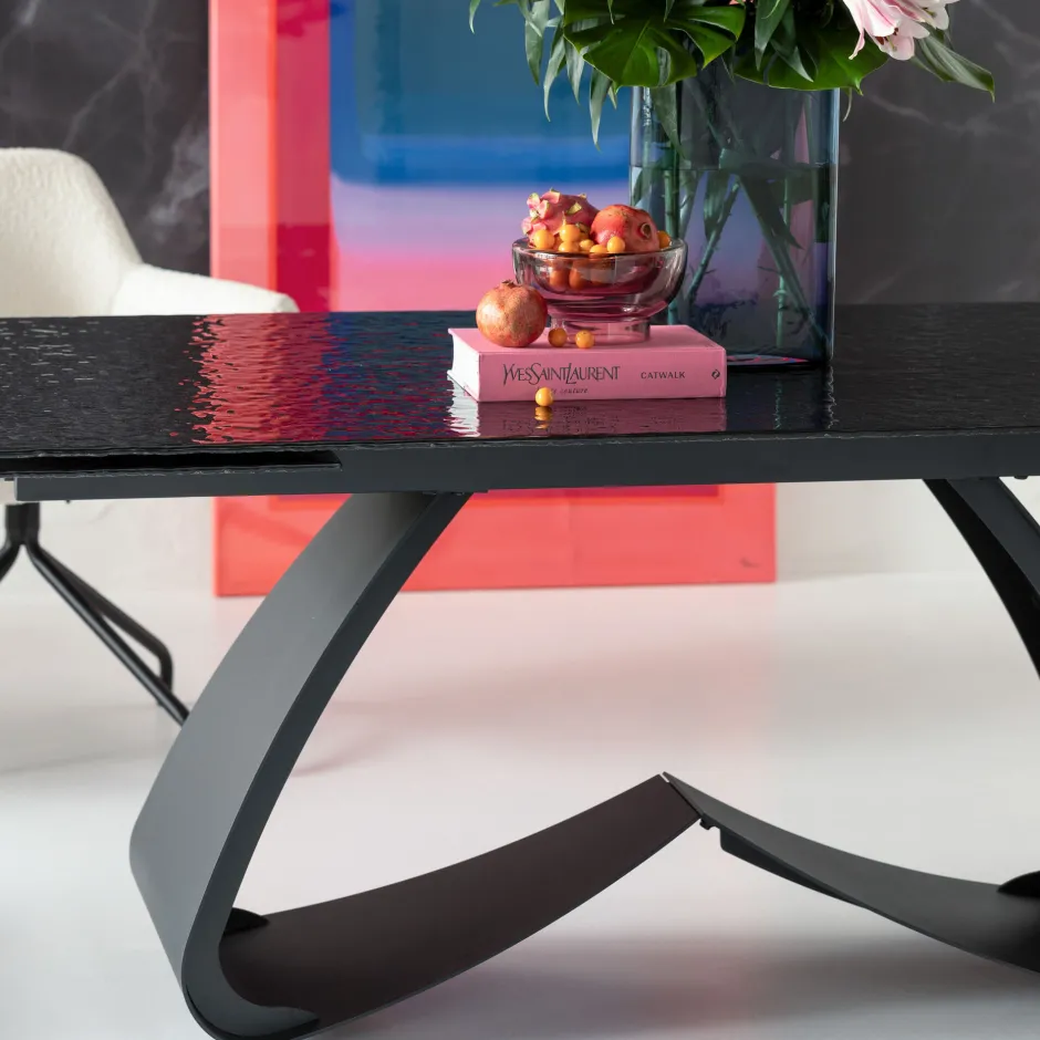 KARE Ausziehtisch Bellagio Glas 180(40+40)x95cm