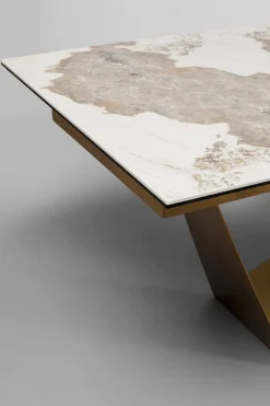 KARE Ausziehtisch Connesso Brass 200(+60)x90cm