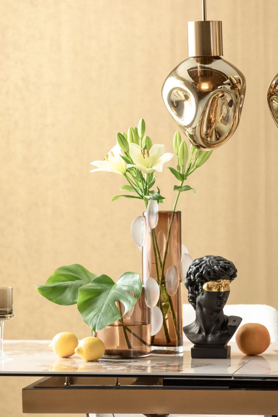 KARE Ausziehtisch Connesso Brass 200(+60)x90cm