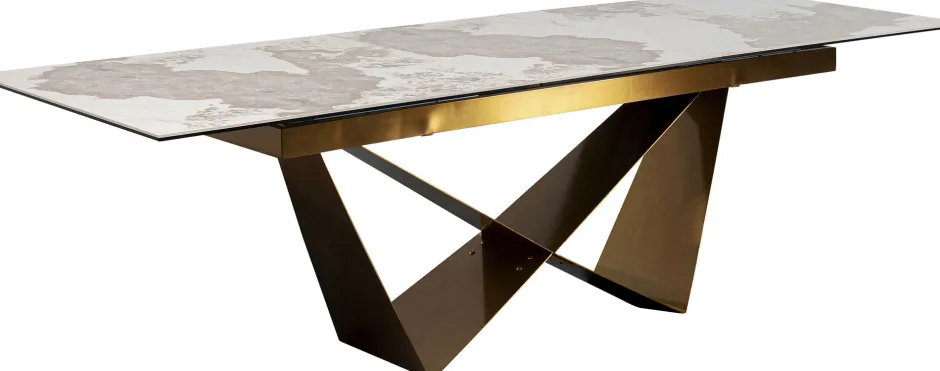 KARE Ausziehtisch Connesso Brass 200(+60)x90cm