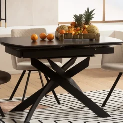 KARE Ausziehtisch Twist Schwarz 120(30+30)x90cm