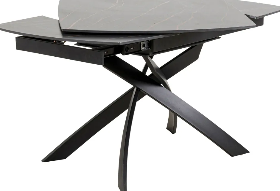 KARE Ausziehtisch Twist Schwarz 120(30+30)x90cm