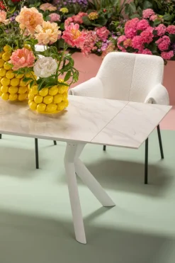 KARE Ausziehtisch Xenia Weiß 140(+30+30)x80cm