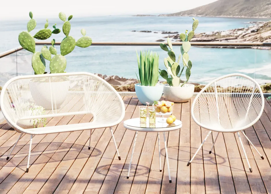 KARE Bank Acapulco Mono Weiß