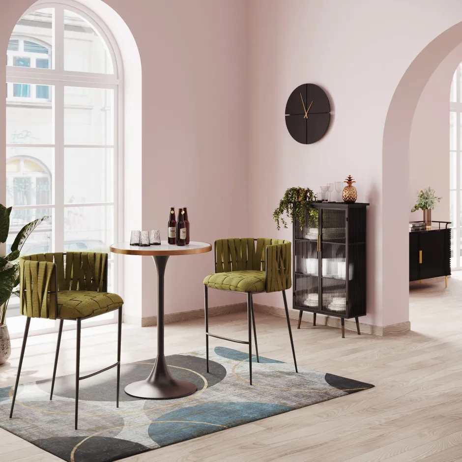 KARE Barstuhl Saluti Dunkelgrün 77cm