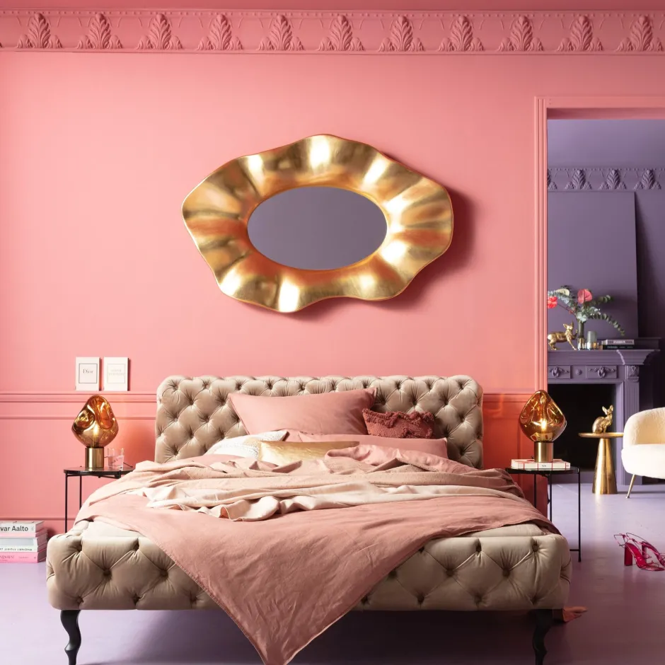 KARE Bett Desire Velvet Ecru 160x200cm