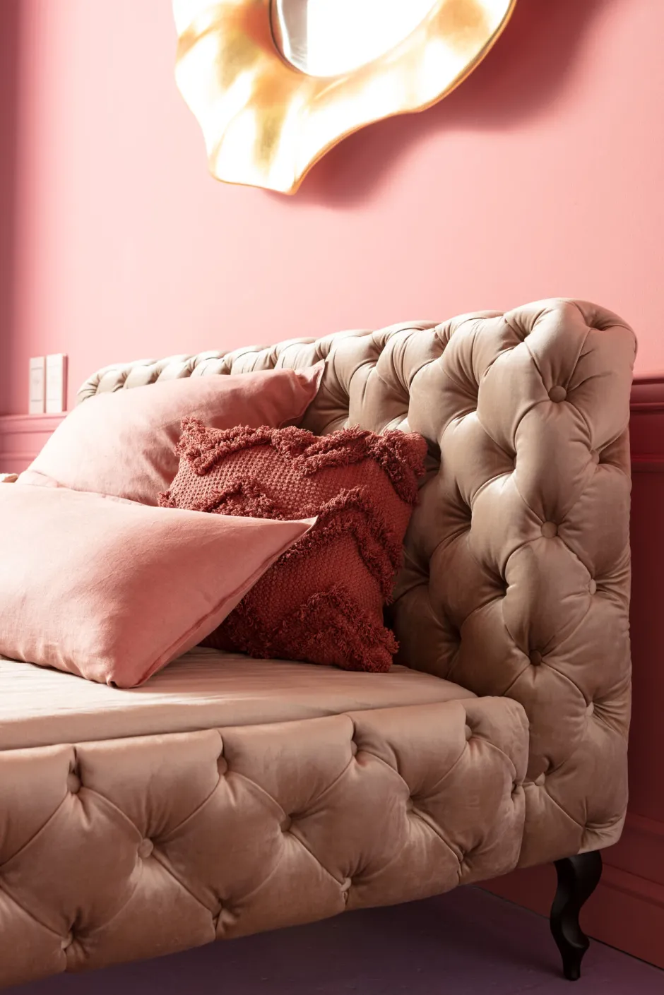 KARE Bett Desire Velvet Ecru 160x200cm