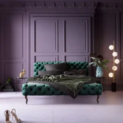 KARE Bett Desire Velvet Grün 160x200cm