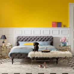 KARE Bett Desire Velvet Silbergrau 160x200 cm