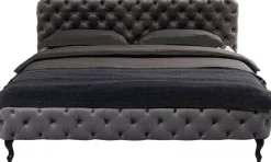 KARE Bett Desire Velvet Silbergrau 160x200 cm