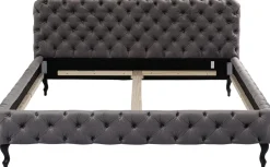 KARE Bett Desire Velvet Silbergrau 160x200 cm