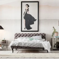 KARE Bett Desire Velvet Silbergrau 180x200 cm