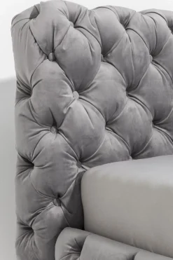 KARE Bett Desire Velvet Silbergrau 180x200 cm