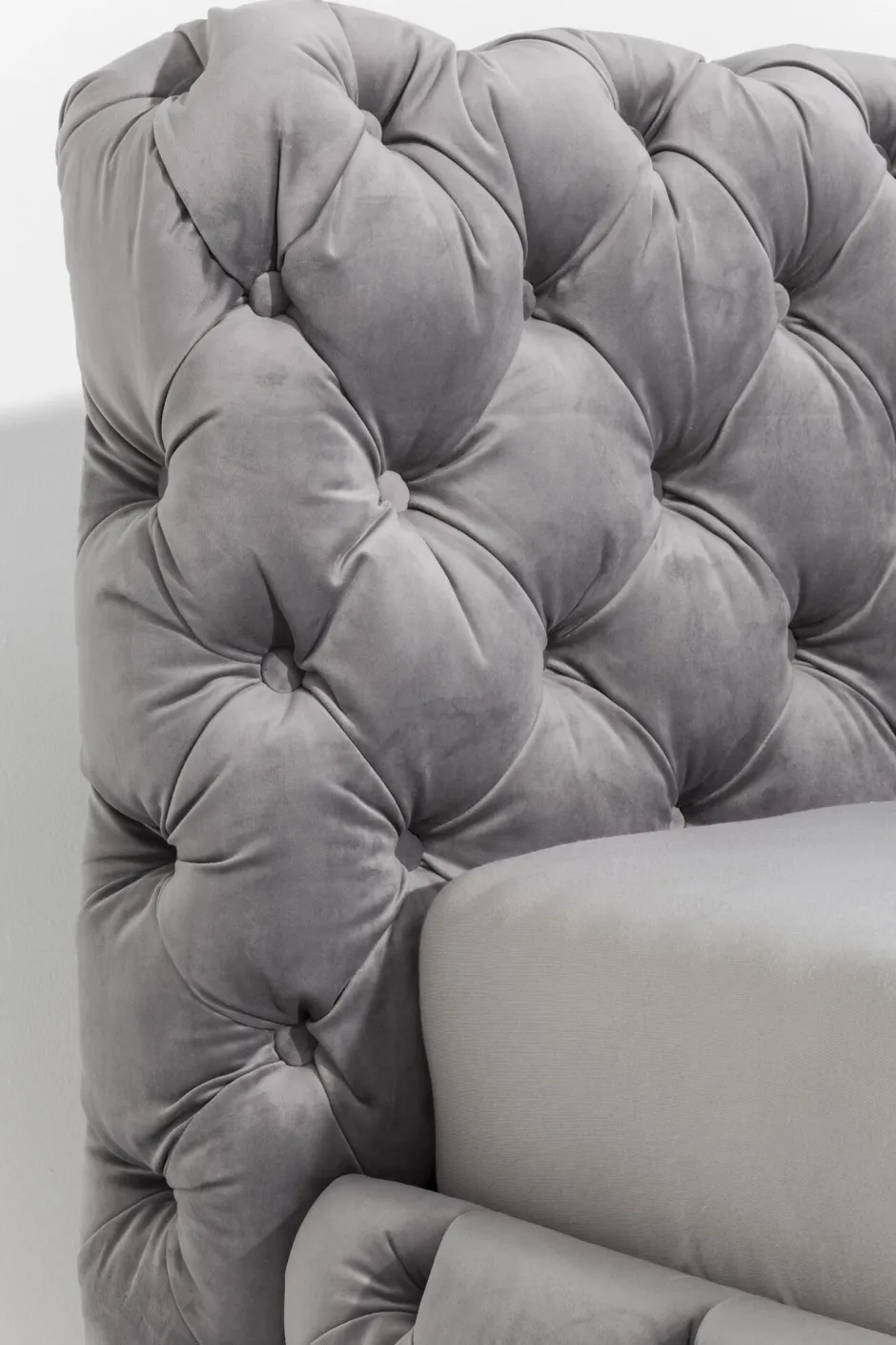 KARE Bett Desire Velvet Silbergrau 180x200 cm