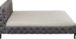 KARE Bett Desire Velvet Silbergrau 180x200 cm