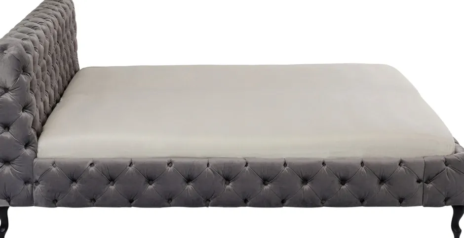 KARE Bett Desire Velvet Silbergrau 180x200 cm