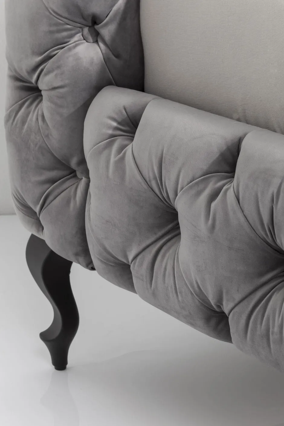 KARE Bett Desire Velvet Silbergrau 180x200 cm