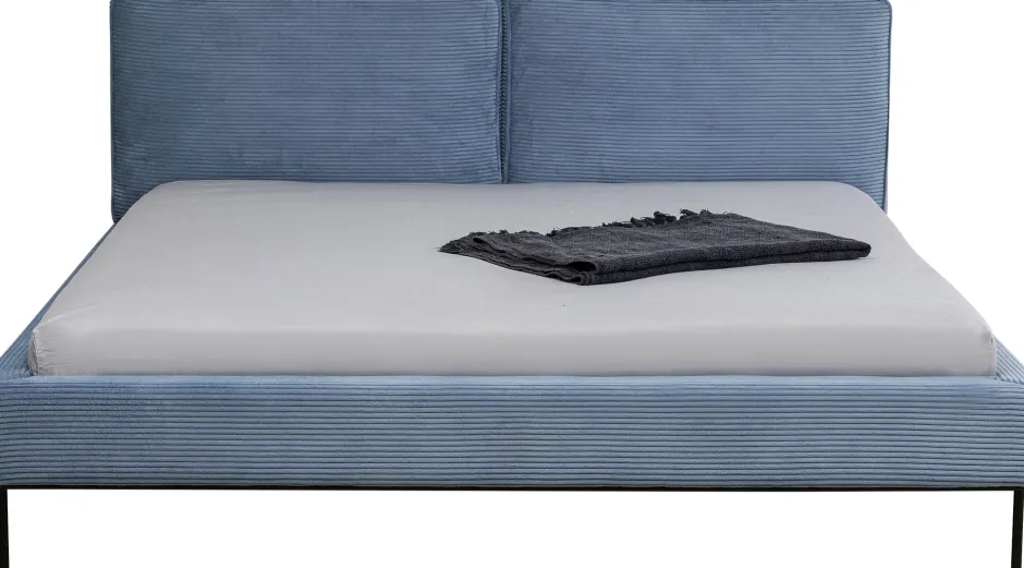 KARE Bett East Side Cord Blau 180x200cm
