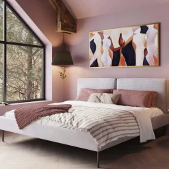 KARE Bett East Side Cord Grau 180x200cm