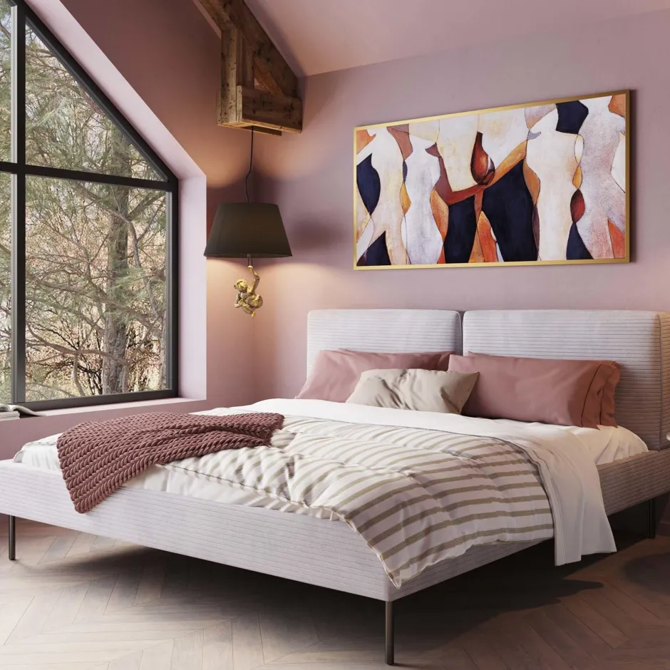 KARE Bett East Side Cord Grau 160x200cm