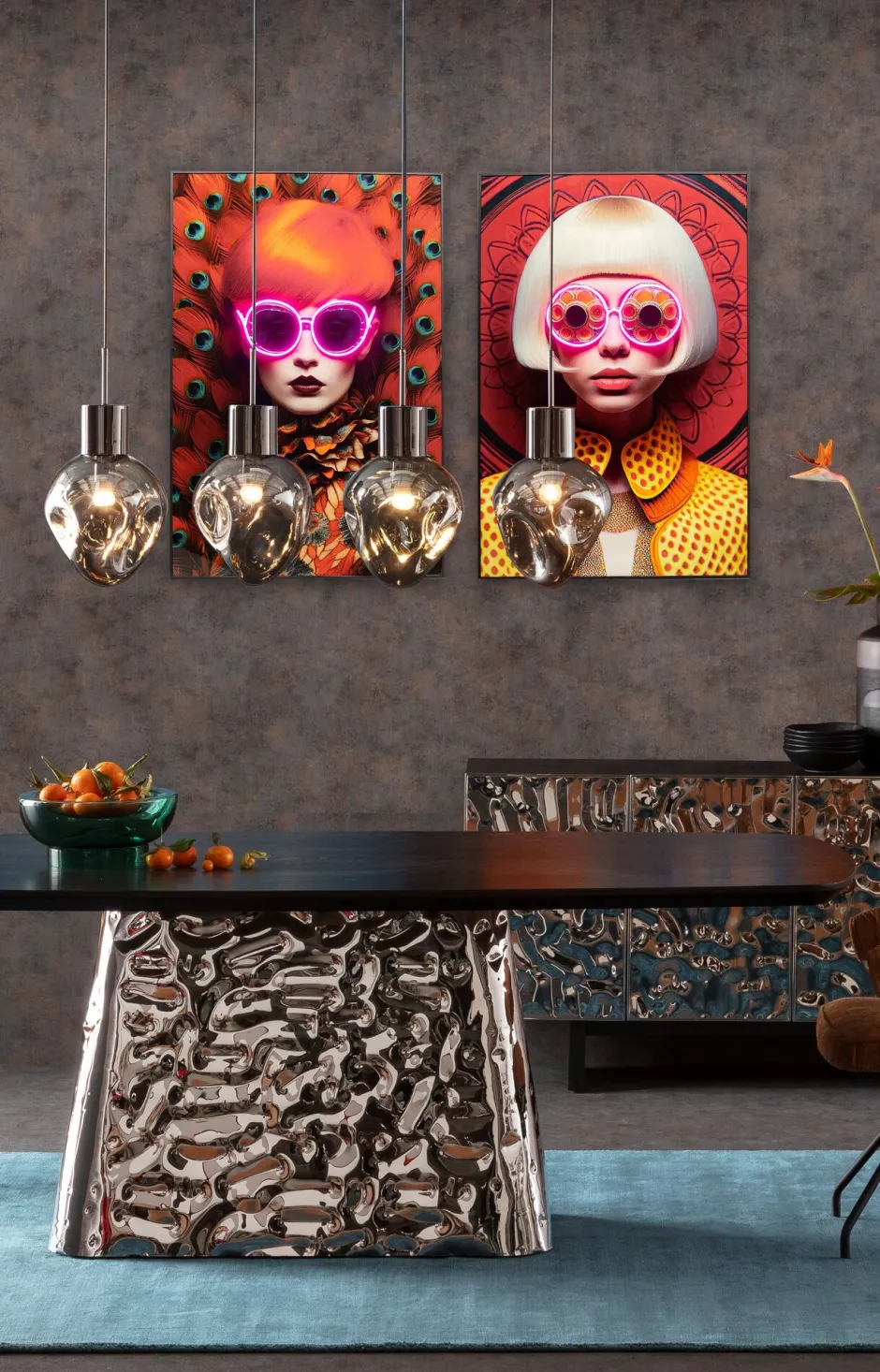 KARE Bild Fancy Red Lady LED 120x80cm