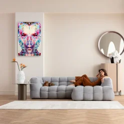 KARE Bild Glas Pixel Face 120x80cm