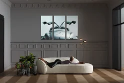 KARE Bild Glas Triptychon Oldtimer Back 240x160cm