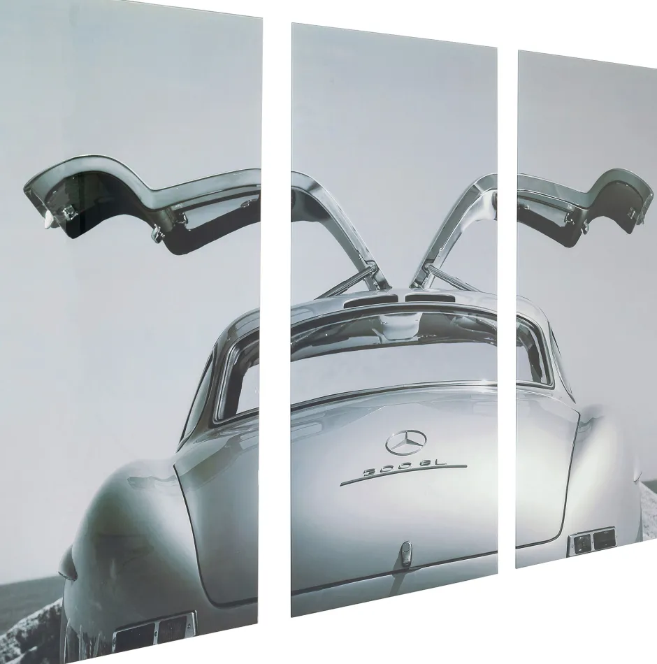 KARE Bild Glas Triptychon Oldtimer Back 240x160cm