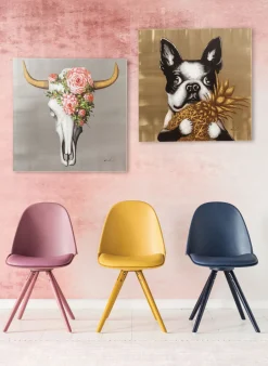 KARE Bild Touched Dog with Pineapple 80x80cm