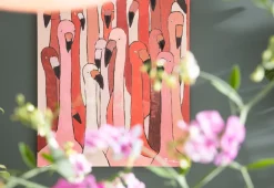 KARE Bild Touched Flamingo Meeting 90x120cm