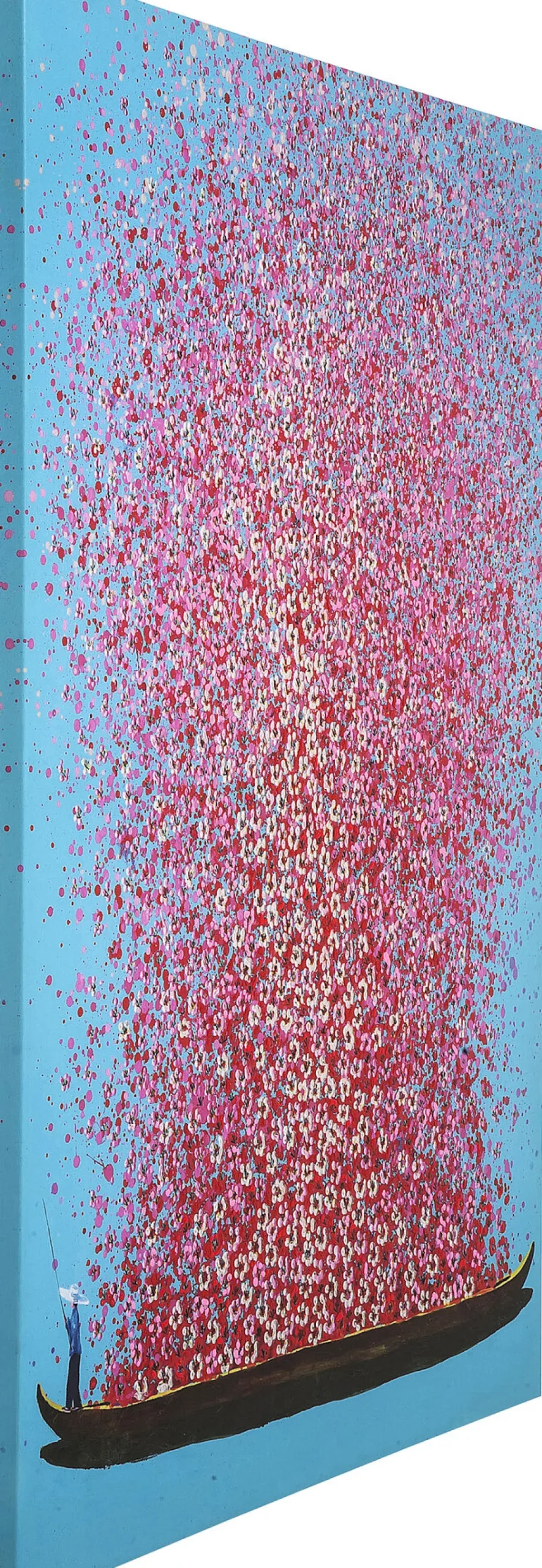 KARE Bild Touched Flower Boat Blau Pink 120x160cm