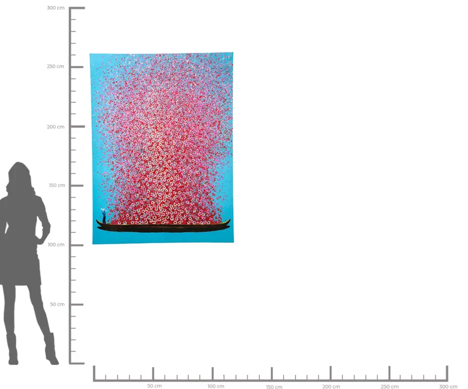KARE Bild Touched Flower Boat Blau Pink 120x160cm