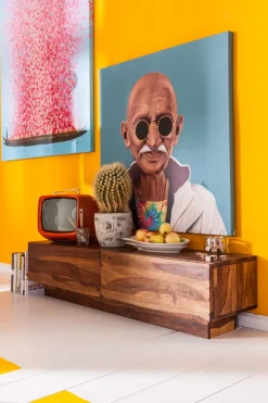 KARE Bild Touched Flower Boat Blau Pink 120x160cm