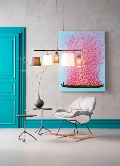 KARE Bild Touched Flower Boat Blau Pink 120x160cm
