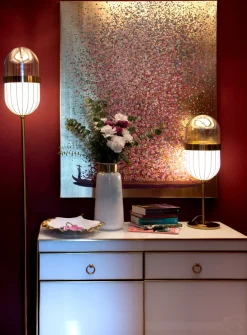 KARE Bild Touched Flower Boat Gold Pink 80x100cm