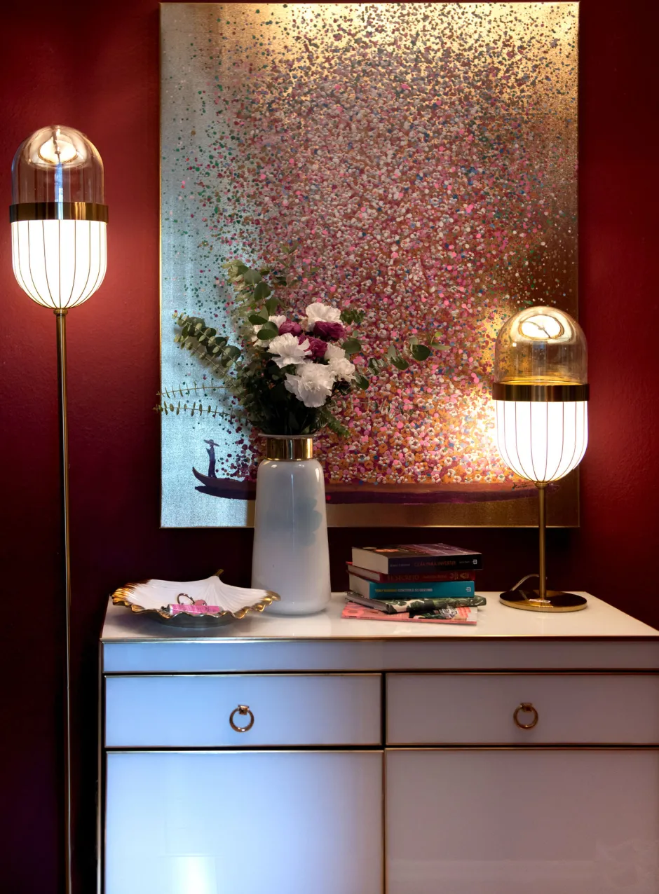 KARE Bild Touched Flower Boat Gold Pink 80x100cm